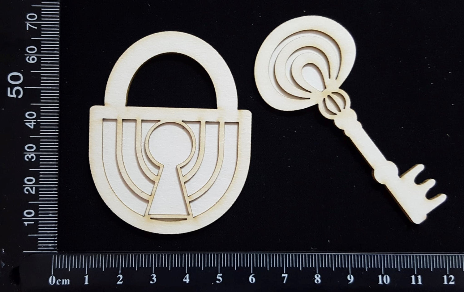 Lock and Key - C - Layering Set - White Chipboard