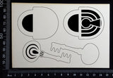 Lock and Key - C - Layering Set - White Chipboard