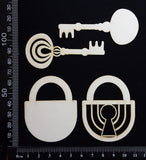Lock and Key - C - Layering Set - White Chipboard