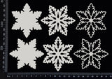 Layered Snowflake Set - G - White Chipboard