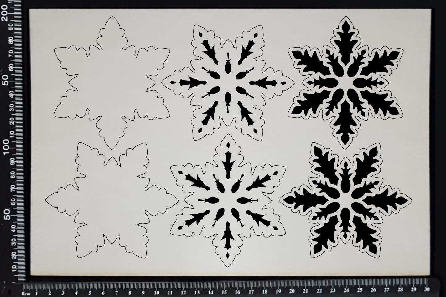 Layered Snowflake Set - H - White Chipboard