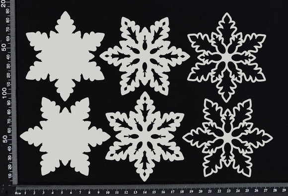 Layered Snowflake Set - H - White Chipboard