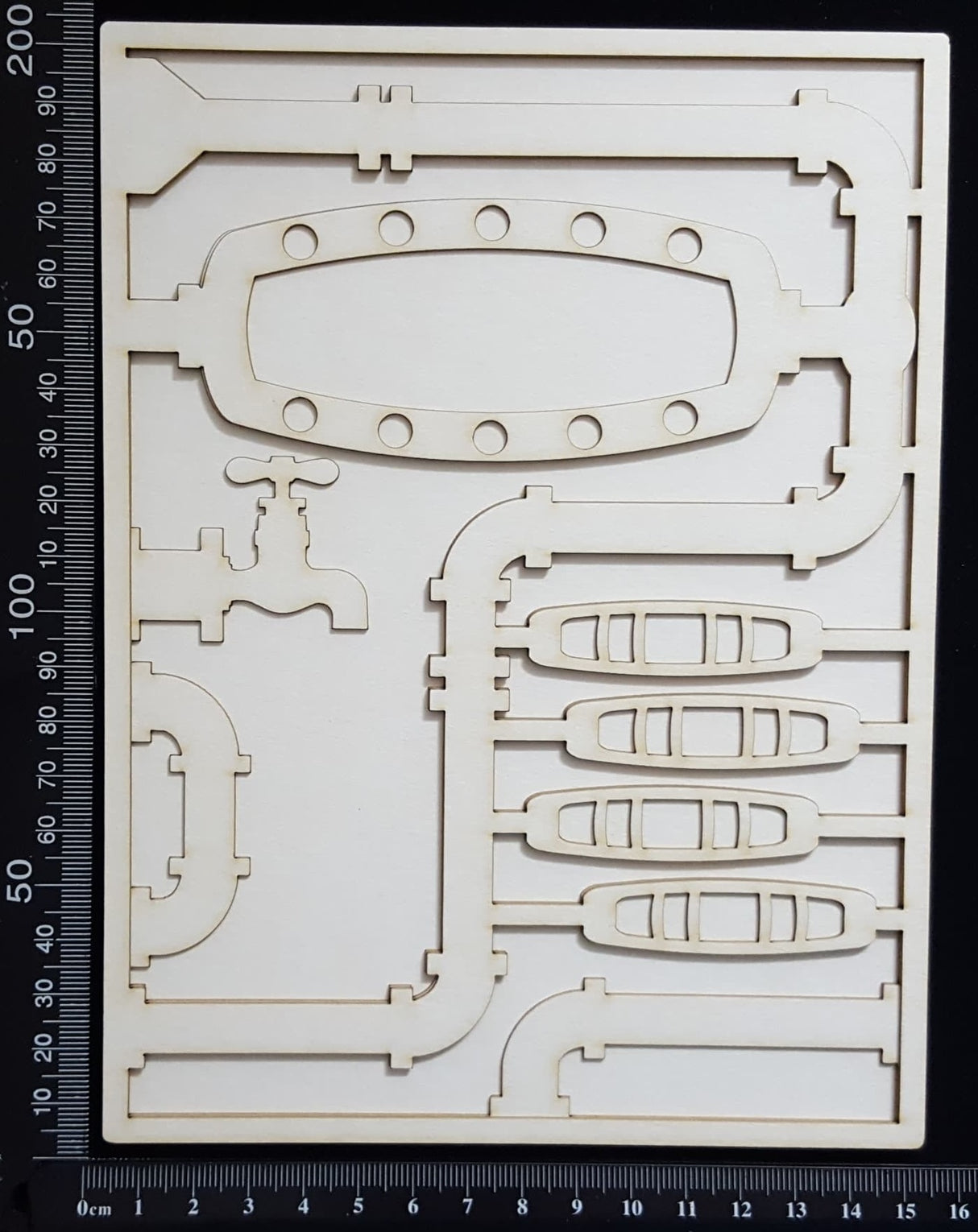 Steampunk Journal Panel - BC - Blank - Large - Layering Set - White Chipboard