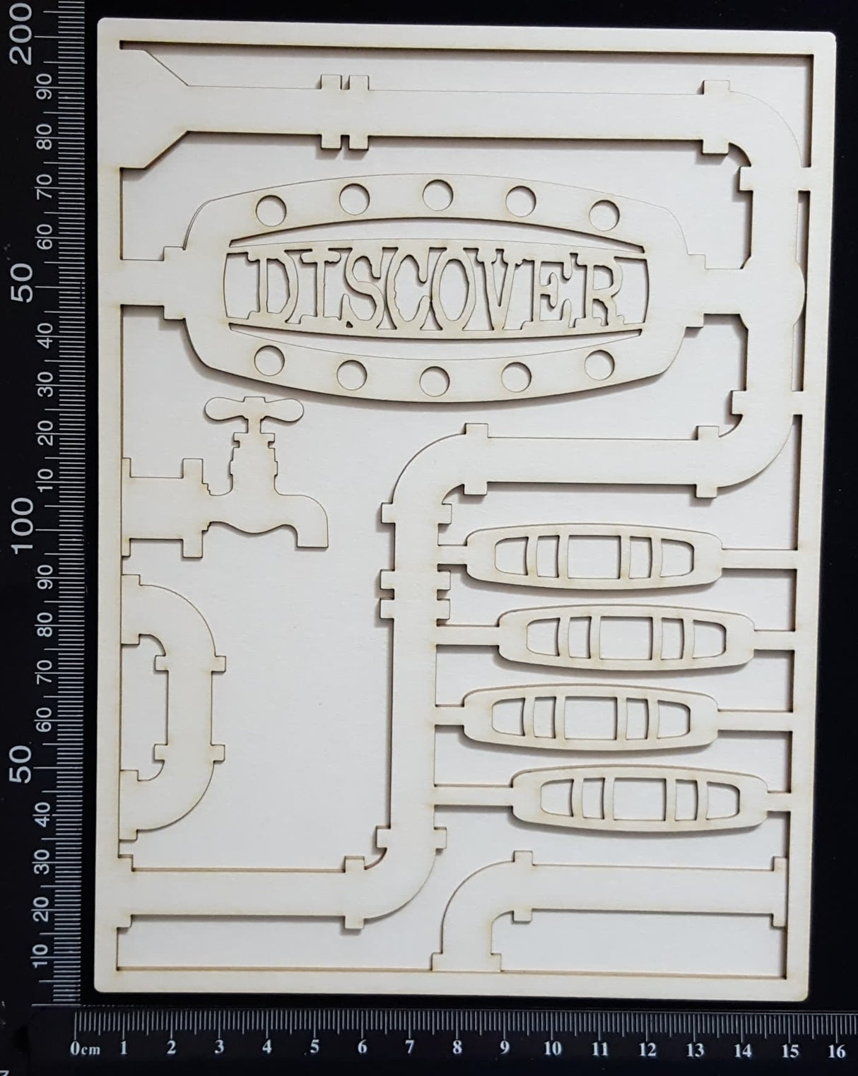 Steampunk Journal Panel - BE - Discover - Large - Layering Set - White Chipboard