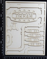 Steampunk Journal Panel - BF - Dream - Large - Layering Set - White Chipboard