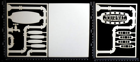 Steampunk Journal Panel - BI - Journal - Large - Layering Set - White Chipboard