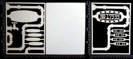 Steampunk Journal Panel - BL - No 17535 - Large - Layering Set - White Chipboard