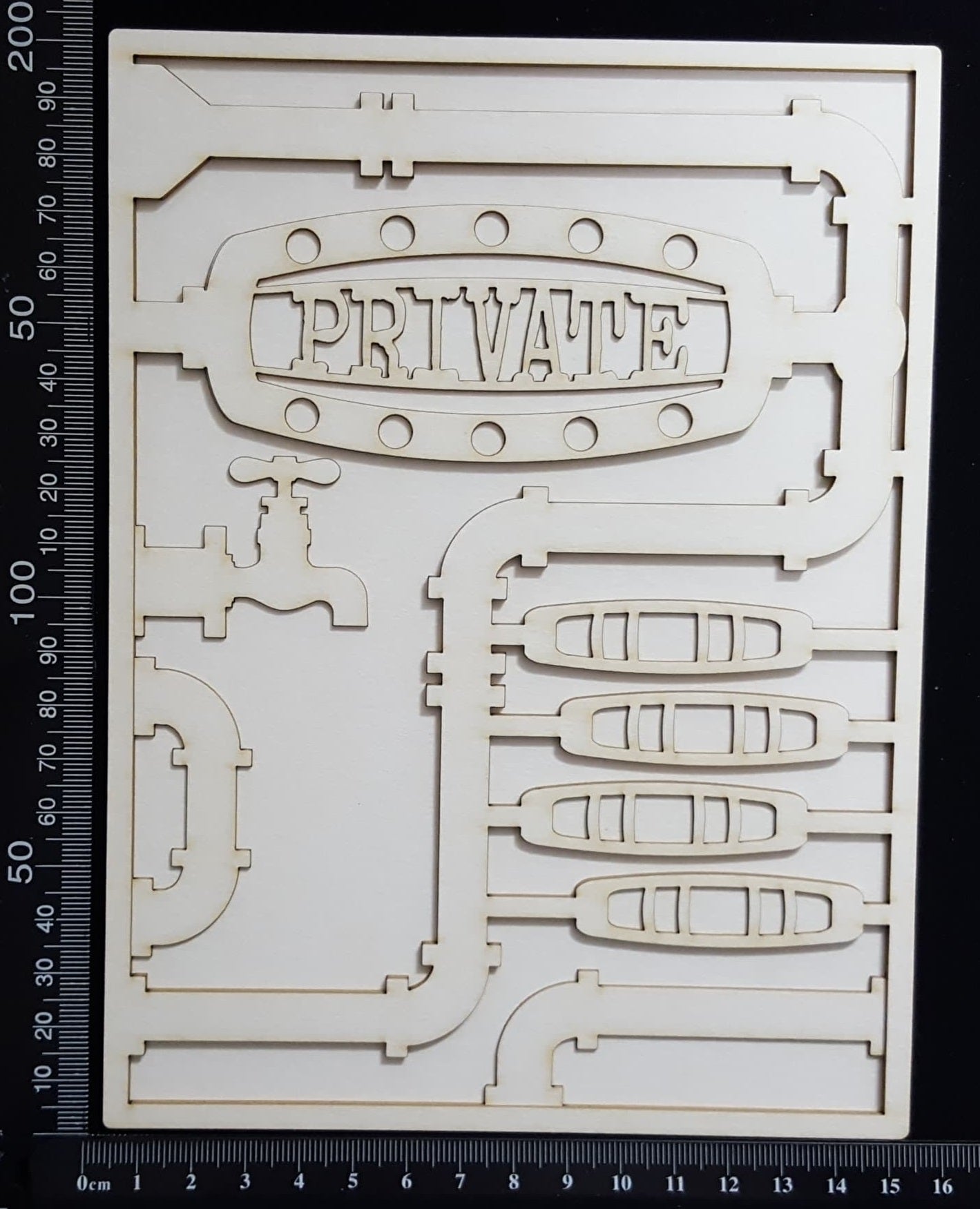 Steampunk Journal Panel - BM - Private - Large - Layering Set - White Chipboard