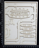 Steampunk Journal Panel - BN - Steampunk - Large - Layering Set - White Chipboard