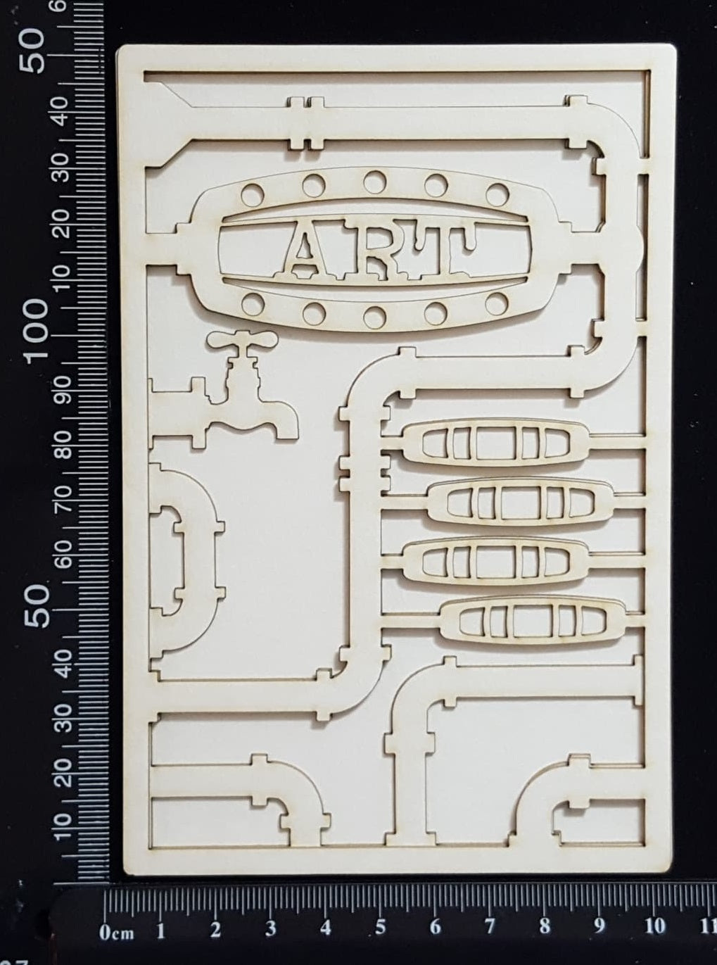 Steampunk Journal Panel - AA - Art - Small - Layering Set - White Chipboard