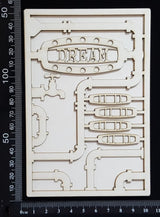 Steampunk Journal Panel - AF - Dream - Small - Layering Set - White Chipboard