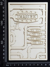 Steampunk Journal Panel - AG - Imagine - Small - Layering Set - White Chipboard