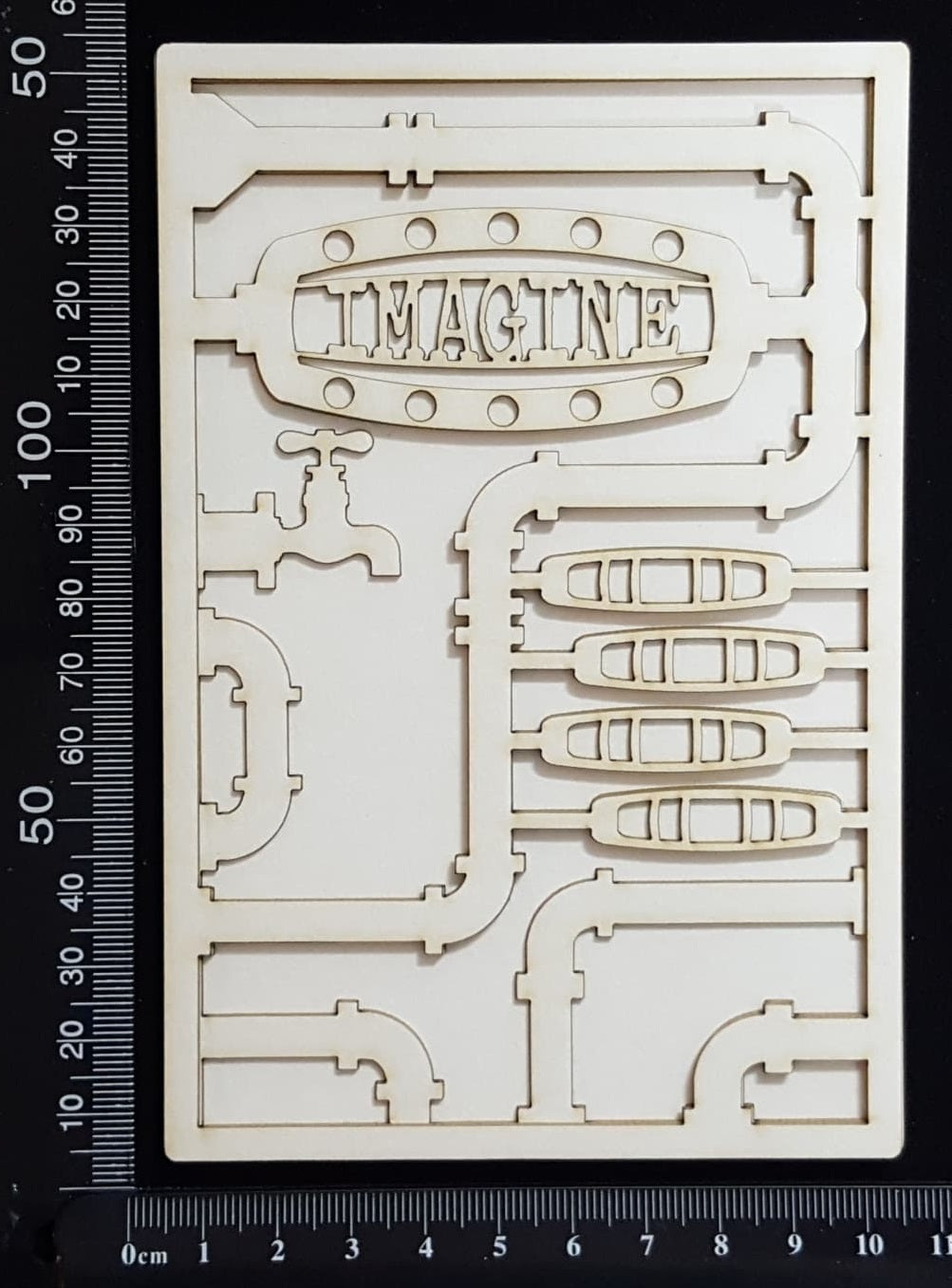 Steampunk Journal Panel - AG - Imagine - Small - Layering Set - White Chipboard