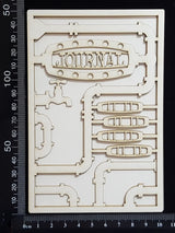 Steampunk Journal Panel - AI - Journal - Small - Layering Set - White Chipboard