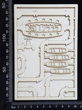 Steampunk Journal Panel - AL - No 17535 - Small - Layering Set - White Chipboard