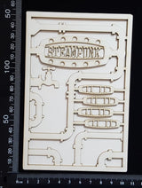 Steampunk Journal Panel - AN - Steampunk - Small - Layering Set - White Chipboard