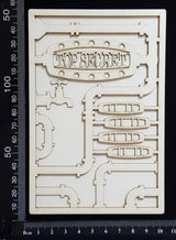 Steampunk Journal Panel - AO - Top Secret - Small - Layering Set - White Chipboard