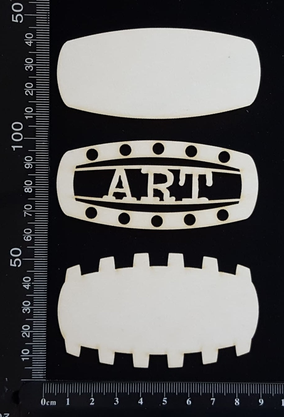 Steampunk Title Plate - EA - Art - Layering Set - White Chipboard