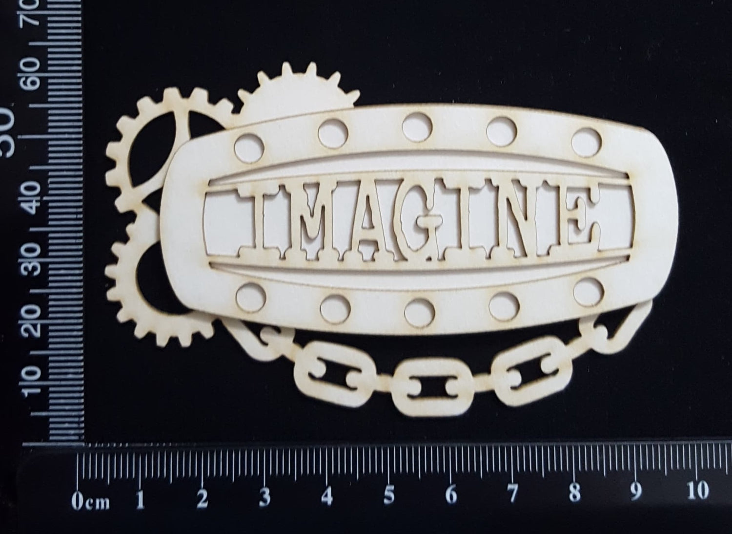 Steampunk Title Plate - EF - Imagine - Layering Set - White Chipboard
