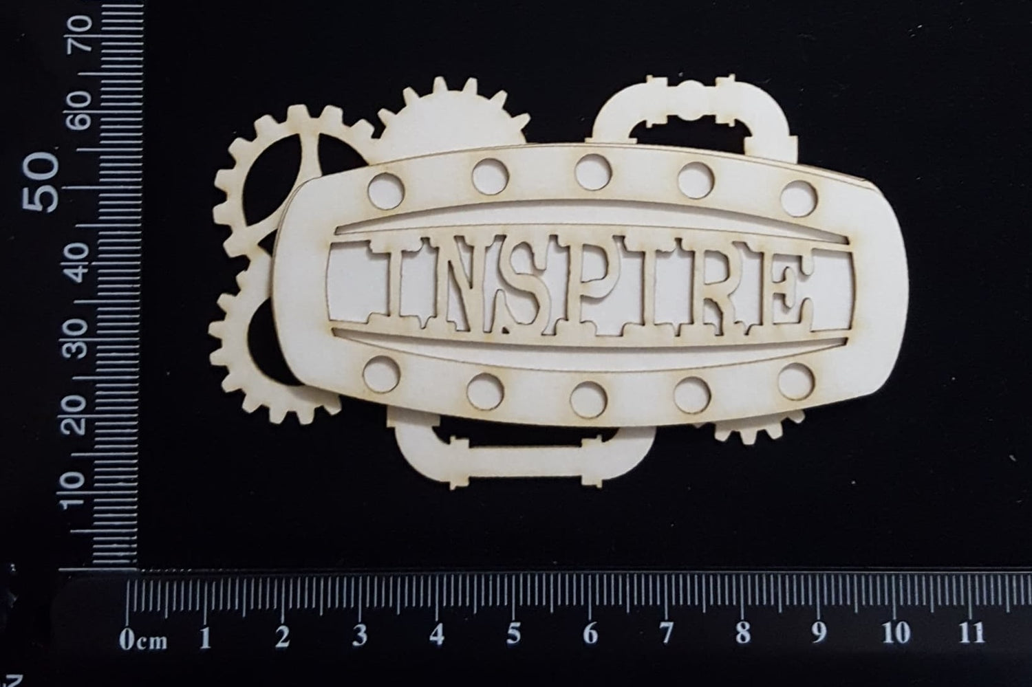 Steampunk Title Plate - EG - Inspire - Layering Set - White Chipboard