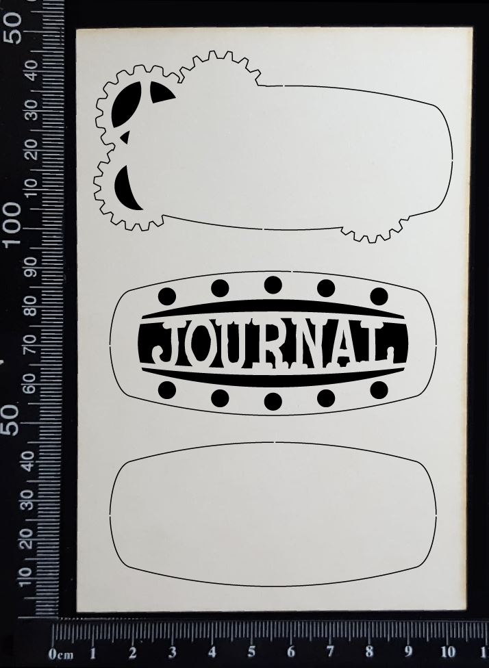 Steampunk Title Plate - EH - Journal - Layering Set - White Chipboard