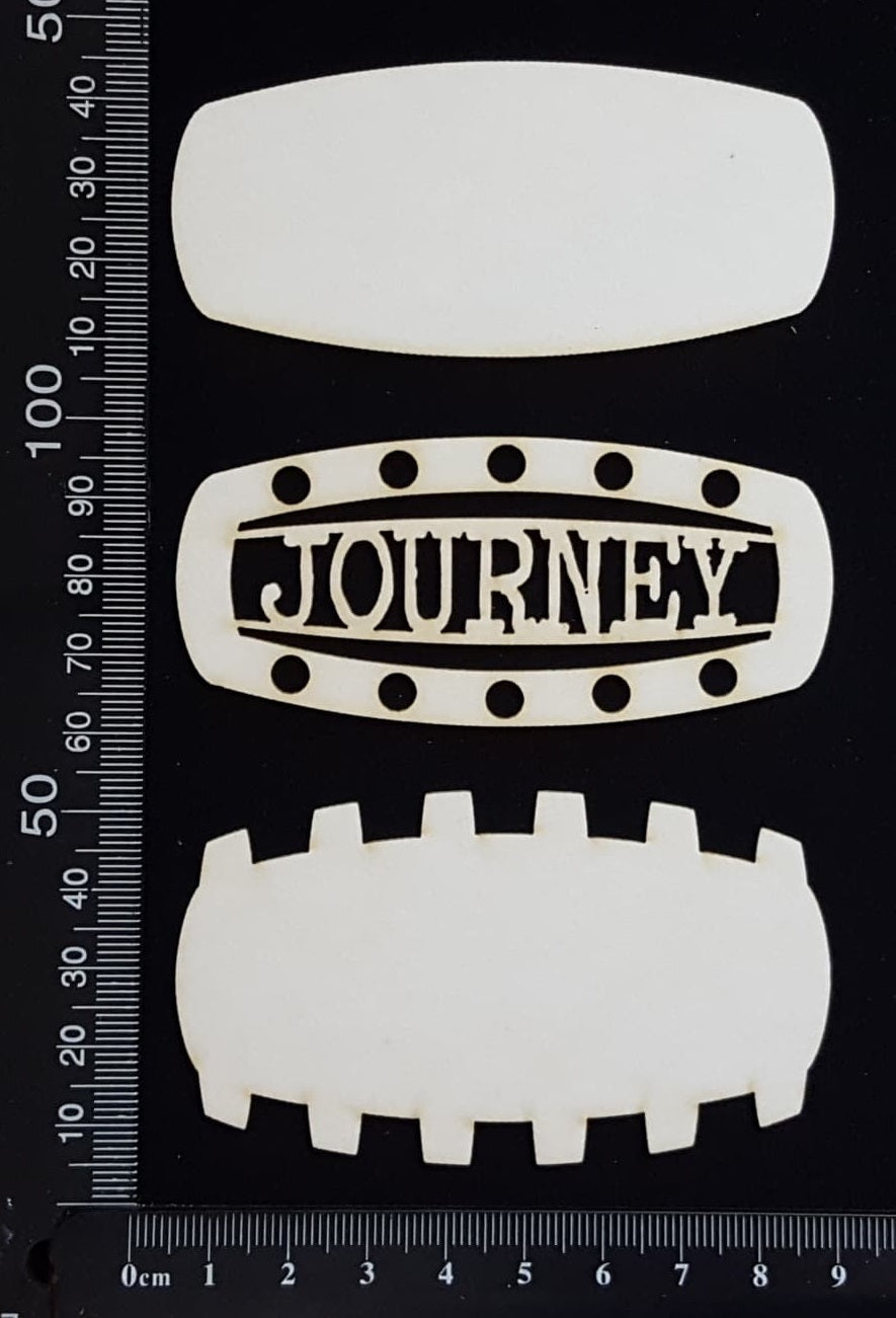 Steampunk Title Plate - EI - Journey - Layering Set - White Chipboard