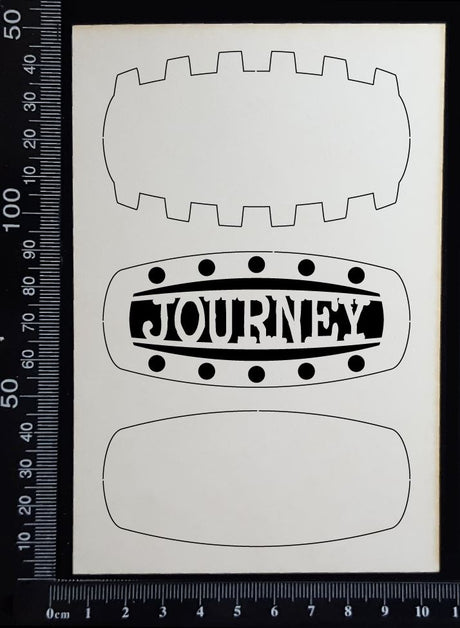 Steampunk Title Plate - EI - Journey - Layering Set - White Chipboard