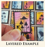 Postage Stamp Set - A - White Chipboard