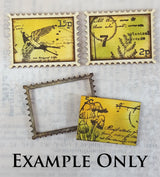 Postage Stamp Set - B - White Chipboard