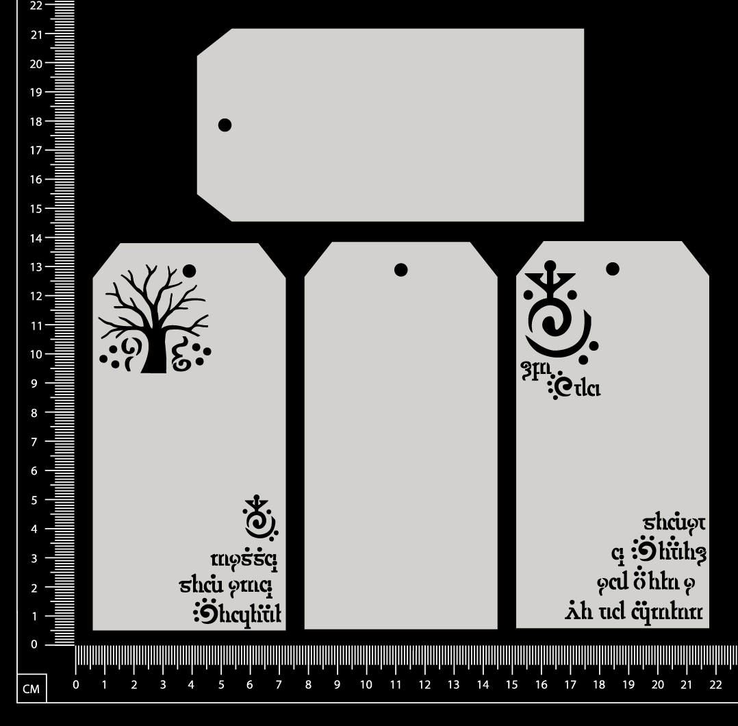 Layering Tags - Elvish - White Chipboard