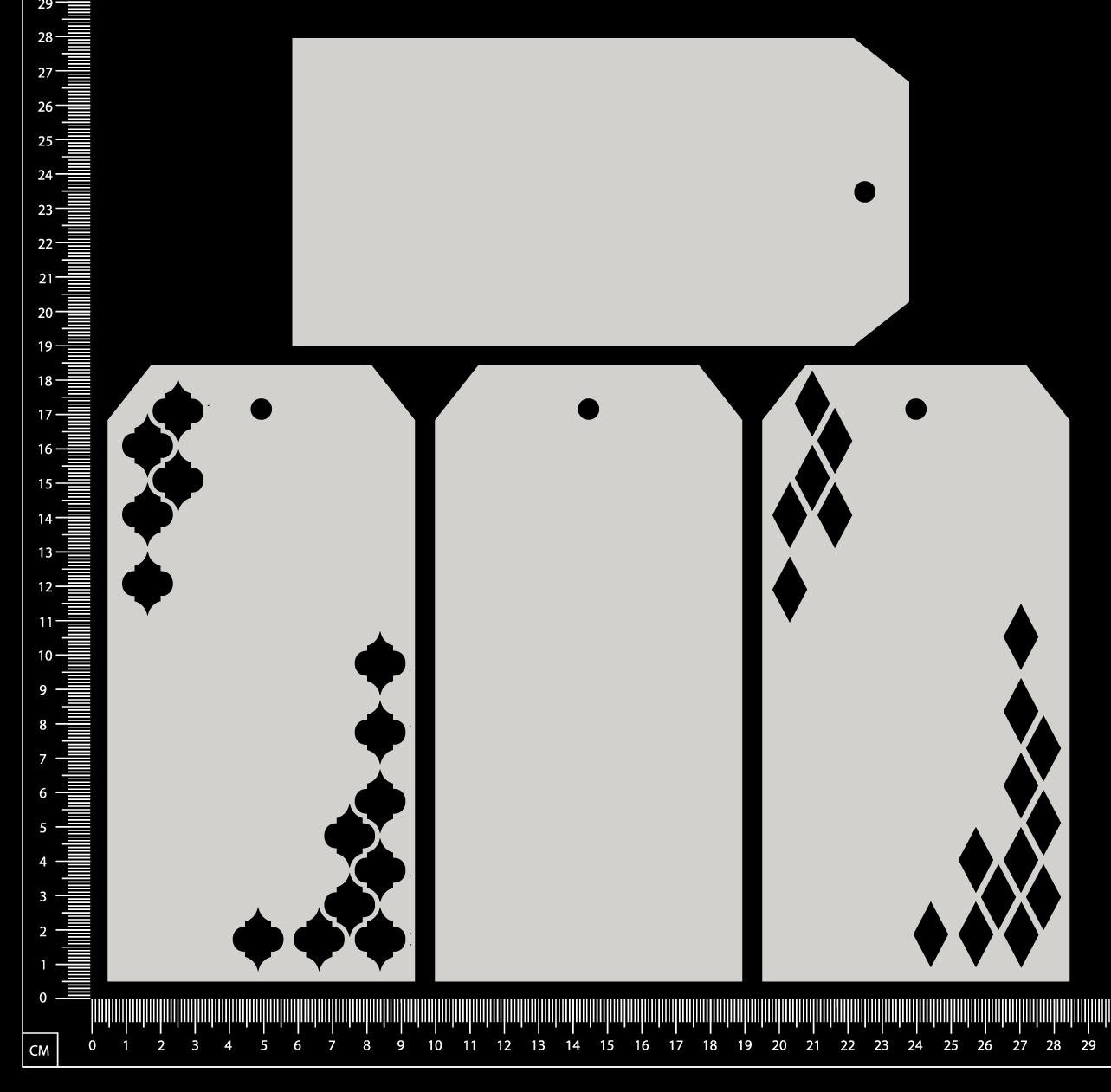 Layering Tags - Lattice - Large - White Chipboard