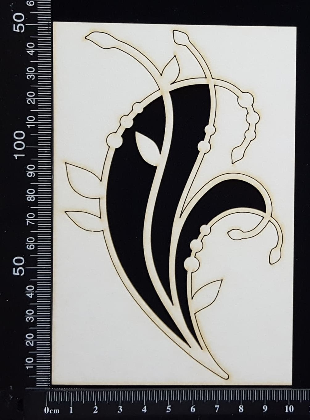 Leaf Flourish - A - White Chipboard