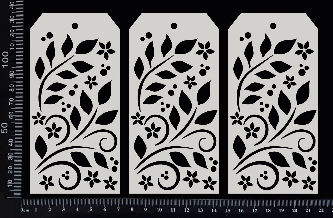 Leaves and Curls Tags Set - AB - Medium - White Chipboard