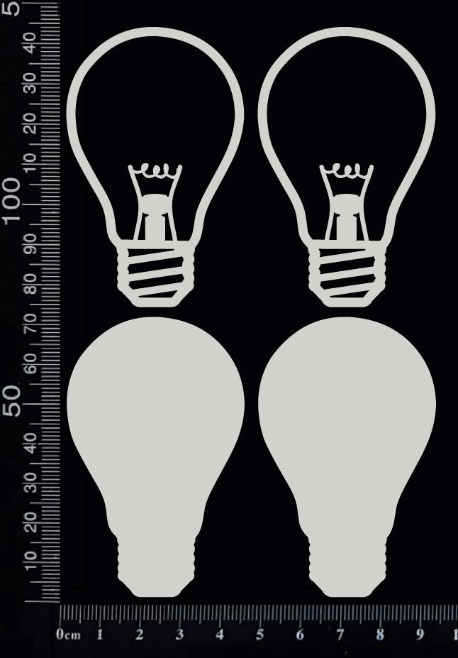 Light Globes Set - H - Layering Set - White Chipboard