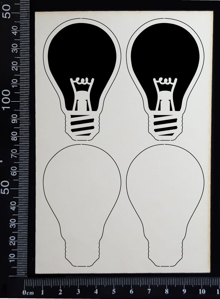 Light Globes Set - H - Layering Set - White Chipboard