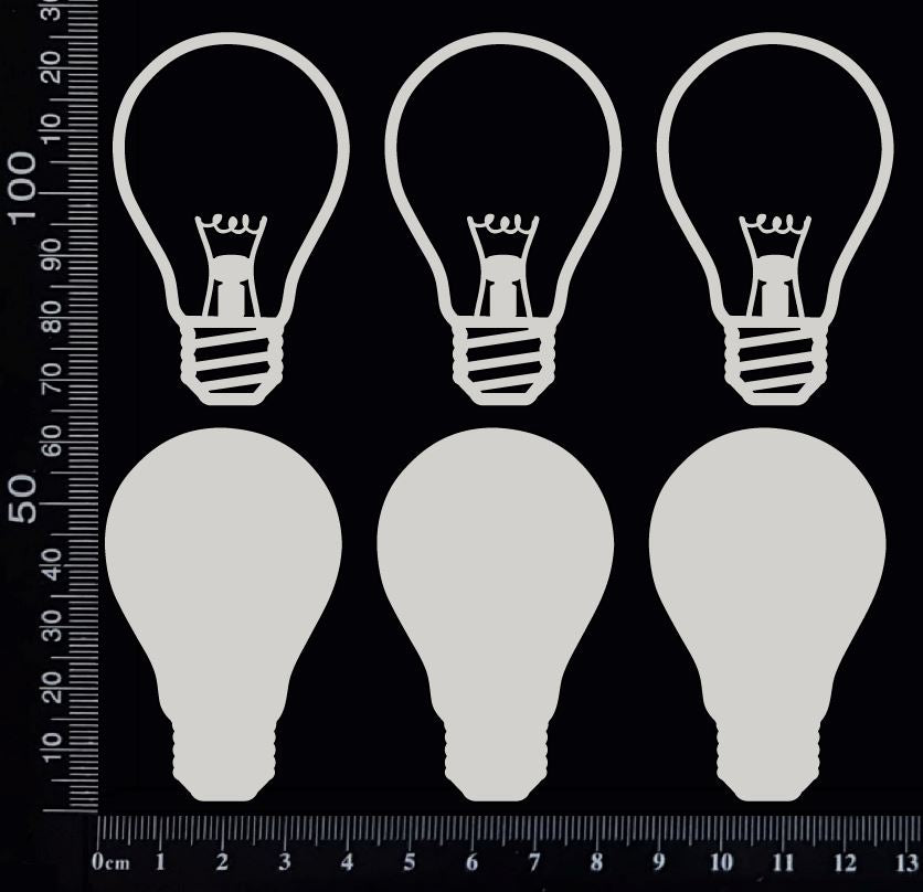 Light Globes Set - J - Layering Set - White Chipboard