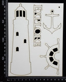 Lighthouse Set - D - White Chipboard