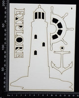 Lighthouse Set - E - White Chipboard