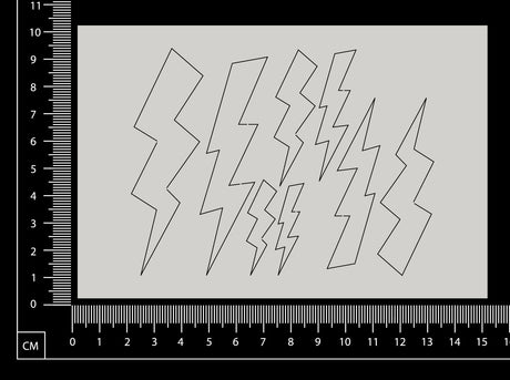 Lightning Bolts Set - White Chipboard