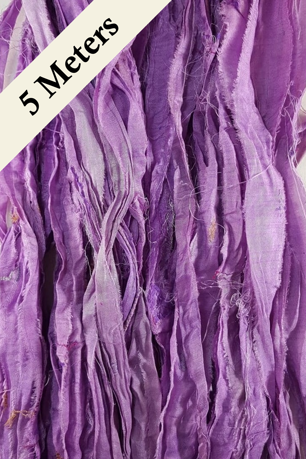 Reclaimed Sari Silk Ribbon - Lilac - 5m Pack
