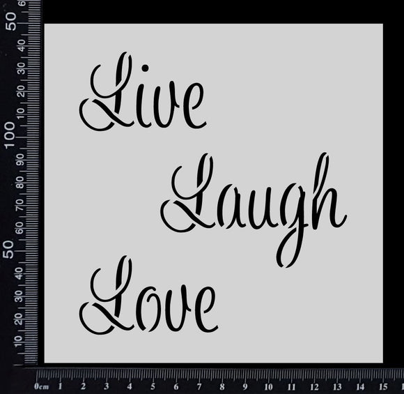 Live Love Laugh - Stencil - 150mm x 150mm