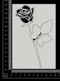 Long Stem Rose - A - White Chipboard
