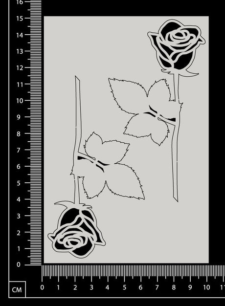 Long Stem Roses - B - White Chipboard