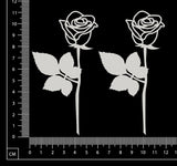 Long Stem Roses - B - White Chipboard