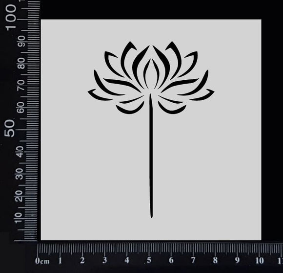 Lotus - D - Stencil - 100mm x 100mm