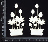 Lotus - B - Set of 2 - Small - White Chipboard