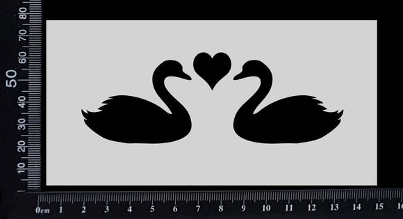 Love Swans - Stencil - 75mm x 150mm