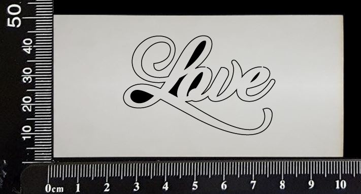 Sandscript Word - Love  - White Chipboard