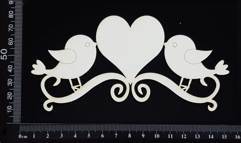 Lovebirds - B - Large - White Chipboard