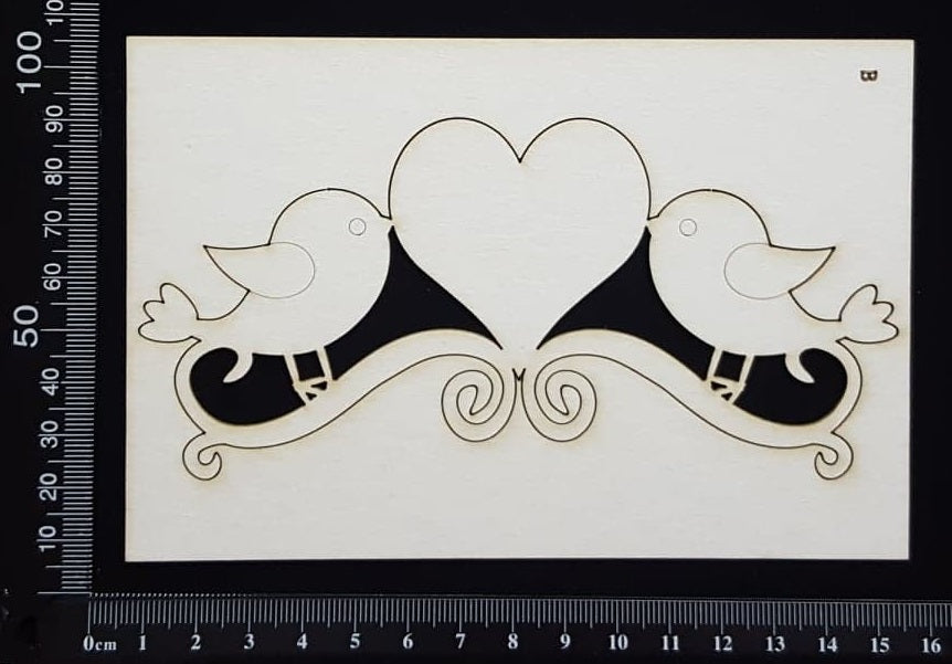Lovebirds - B - Large - White Chipboard